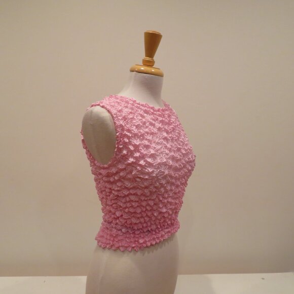 Women F.C One Size Fits Most Bubble Crinkle Popcorn Sleeveless Stretchy Tank Top - Picture 2 of 5